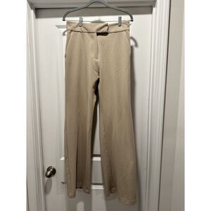 H&M Beige Wide Leg Dress Pants Size 8 High Waist Work Trousers